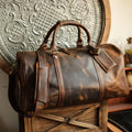 Handmade crazy horse men travel bag casual outdoor genuine leather large-capacity luggage handbag