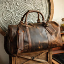 Handmade crazy horse men travel bag casual outdoor genuine leather large-capacity luggage handbag