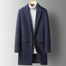 Men Autumn Winter Wool Blazer Long Jacket Slim Fit Thick Outwear Casual Woolen Coat Windbreaker