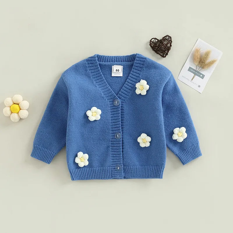 Autumn Toddler Girls Knitted Sweater Baby Cardigans Outwear Children Clothes Kids Girls Knitwear Jacket