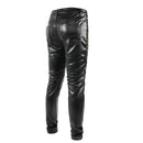 Men Leather Pants Glossy Night Club Dance Pants Faux Leather Motorcycle Trouser
