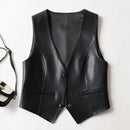 Autumn Split Vest Jacket Women Short Casual Ladies Sleeveless V-neck Waistcoat Tops
