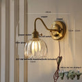 Wall Lights Dining Room Kitchen Nordic Modern Glass Copper Knob Switch Wandlamp