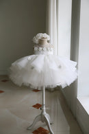Girls' Wedding Dress White Girls Birthday Princess Dresses Gown Flower Girl Party Kids Outfit Costume Children