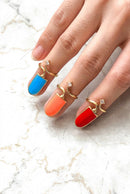 Creative Fingertips Shining Crystal Enamel Cover Adjustable Rings for Women Jewelry