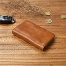 Genuine Leather Wallet Vintage  Men's Purse Card Holder With Zipper Coin Pocket Bag