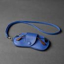 Leather Glasses Storage Bag with Neck Hanging Sunglasses Portable Pressure Resistant Frame Eyeglass Case