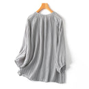 Casual Pleats Tunic Women Blouse Shirts Autumn