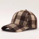 Autumn and winter houndstooth series baseball cap classic wool plaid wide-brimmed cap