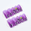 Purple nail art with grape decorations on a white background, Obroi