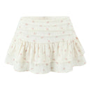 Girl Floral Layer Cake Mini Skirt Women Pleated Low Waist A-line Holiday Summer Skirts