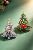 Beautiful Winter Pine-tree New Year Plants Party Brooch Pins Bowknot Christmas Tree Brooches
