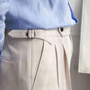 Naples Suit Shorts Men Smart Casual Waist Buckle Button Knee Length Pants Summer