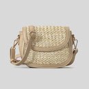 Saddle Women Shoulder Bags Luxury Patchwork Weave Crossbody Bag Summer Beach Small Flap Bag