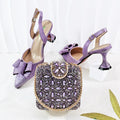 Shoes and bag Shiny full diamond bags and stiletto shoes pointed toe shoes