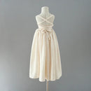 Summer Kids Girls Party Dress Sleeveless Solid Round Collar Open Back Pure Mesh Brief Formal Princess Dresses