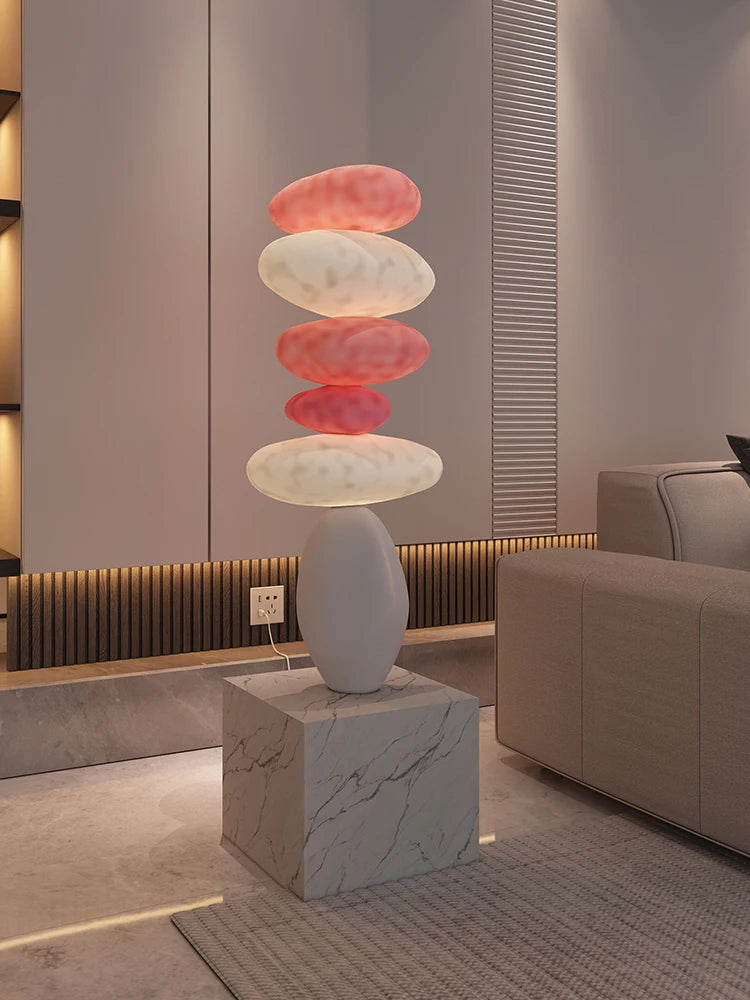 Glowing Stone Creative Stone Statue Indoor Figurines Living Room Floor Resin Sculpture
