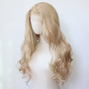 Flaxen Brown Lace Front Wig Long Body Wave Flax Golden Lace Front Synthetic Wig Pre Plucked Hair
