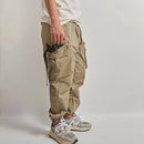 Spring Summer Retro Military Outdoor Cargo Pants Men Loose Casual Ankle-tied Trousers