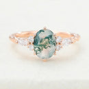 Natural Unique Moss Agate Rings in 925 Sterling Silver Handmade Ring Fine Jewelry
