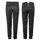 Gothic Slim-Fit Long men's Pants Steampunk Retro Peacock Button Casual High Waist Trousers Men