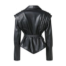 Leather Jackets Motor Biker Coat Turn Down Collar Real Leather Clothing