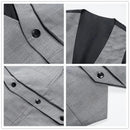 Vintage Suits Vest Waist Coat Men Formal Plaid V-neck Business Mens Vest Jacket