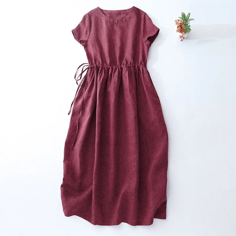 Maroon dress on a white background