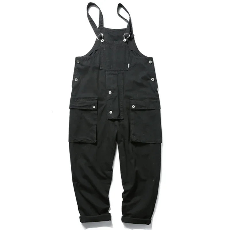 Spring Men's Jumpsuits Overalls Outdoor Pants Male Multi-pockets Straight Trousers