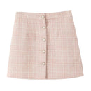 Women Tweed A-line Mini Skirt Office Lady Elegant Autumn Winter Skirts