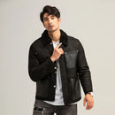 Men's Black Shearling Jacket Mens Shearling Jacket Short Coat For Men