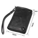 Genuine Leather Men Wallet Clutch Purse Male Bifold Money Clips with Hasp Card Wallet Short