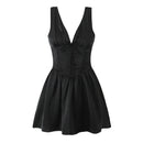 Summer Women Satin Princess Tank Dress Lady Sleeveless Low Waist A-line Mini Dresses