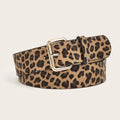 Simple Pin Buckle Leopard Belt Versatile Jeans Dress