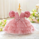 Elegant Baby Girl Dress Toddler Wedding 1st Birthday Bridesmaids Dress Tulle Princess