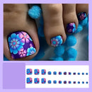 24pcs Summer Press on Toenails Coconut tree Spice Girls Fake Toe Nails