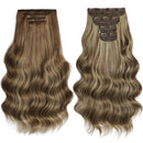 Wave Clip in Hair Extensions  22 inches 4 pcs/lot  220g Soft Natural Heat Resistant Fiber Clip Hair