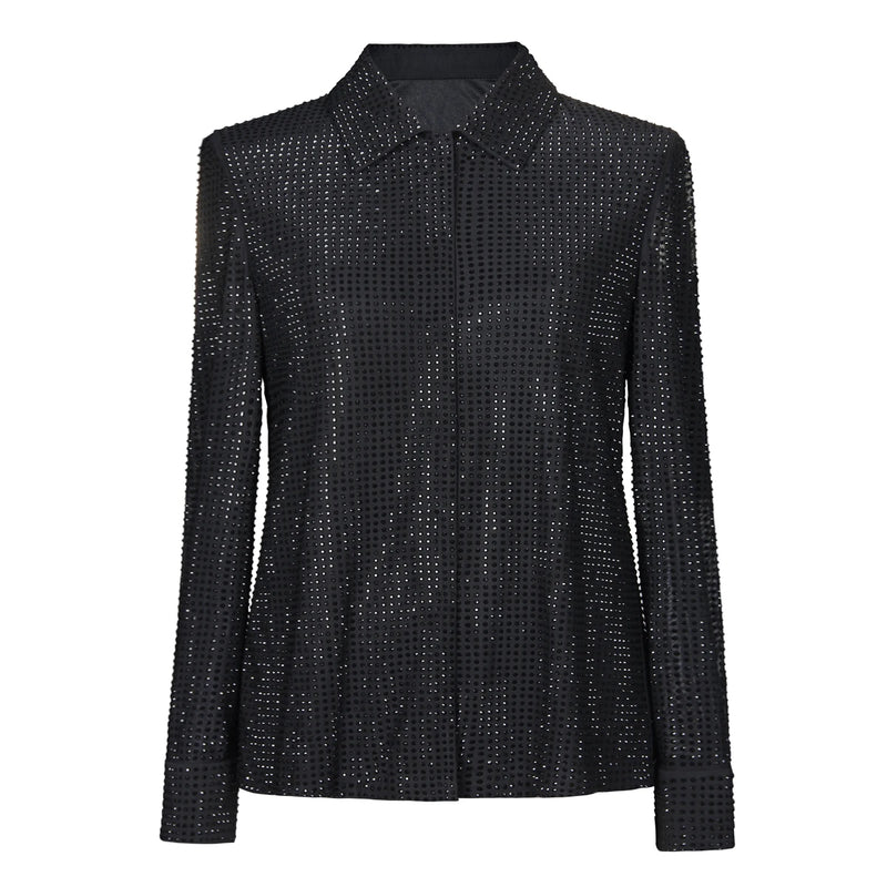 Luxury Mesh Full body Water Diamond Sparkling Slim Fit Zipper Short Women's Short Skirt