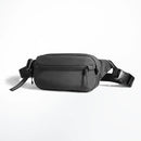 Black waist bag on a white background, Obroi