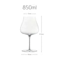 White wine glass with measurements on a white background, Obroi