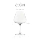 White wine glass with measurements on a white background, Obroi