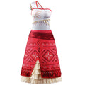 Dress with white top and red patterned skirt on a white background, Obroi
