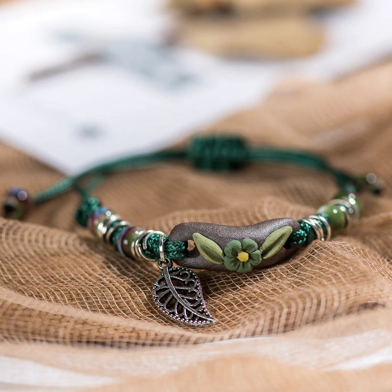 Handmade Ceramic Beads Charm Gift Women's Bracelet Jewelry