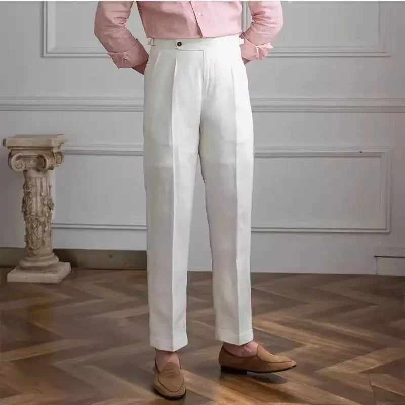 Spring Autumn Men Linen Pants Trousers Lightweight Breathable Casual Pants