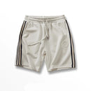 Summer American Retro Knitted Solid Shorts Men's Fashion Loose Elastic Drawstring Sport Casual Pants