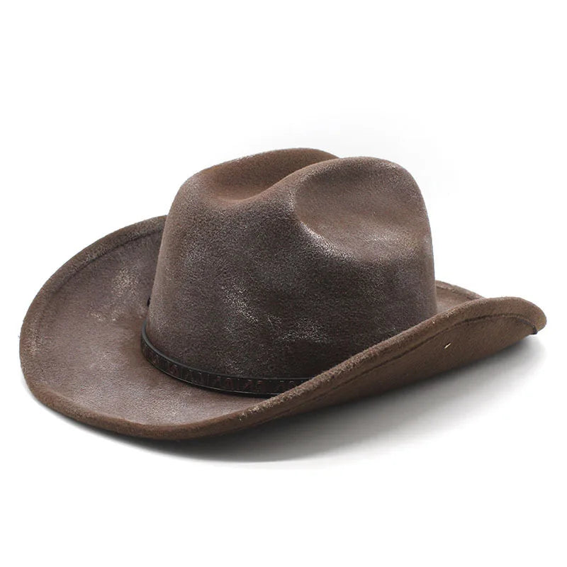 Western Cowboy British Felt Big Edge Sunshade Gentleman Fireproof Design Top Hat