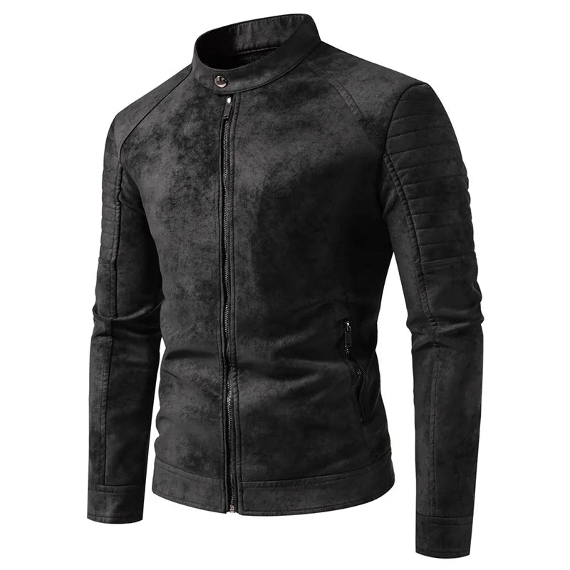 Autumn Winter Breathable Solid Windproof Men Coat Retro Leather Jacket Outdoors