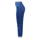 High Waist Boyfriend Jeans Women Blue Dense Denim Pants Mom Jean For Women Jeans