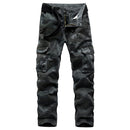 Men Trousers Cotton Straight Multi-pocket Casual Overalls Denim Work Pants Trousers For Male