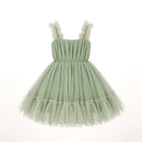 Baby Girl Princess Dress Sleeveless Sling Dresses Pleated Ball Gown Sweet Girls Children Birthday